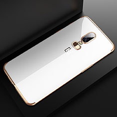 Coque Ultra Fine TPU Souple Housse Etui Transparente H04 pour OnePlus 6 Or