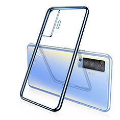 Coque Ultra Fine TPU Souple Housse Etui Transparente H04 pour Vivo X50 5G Bleu