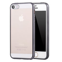 Coque Ultra Fine TPU Souple Housse Etui Transparente H05 pour Apple iPhone 5 Gris