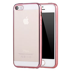 Coque Ultra Fine TPU Souple Housse Etui Transparente H05 pour Apple iPhone 5 Or Rose