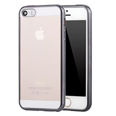 Coque Ultra Fine TPU Souple Housse Etui Transparente H05 pour Apple iPhone 5S Gris