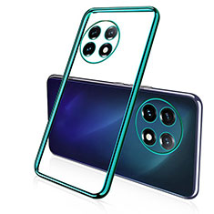 Coque Ultra Fine TPU Souple Housse Etui Transparente H05 pour OnePlus 11 5G Vert