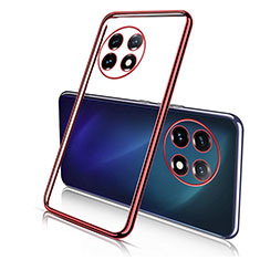 Coque Ultra Fine TPU Souple Housse Etui Transparente H05 pour OnePlus Ace 2 Pro 5G Rouge