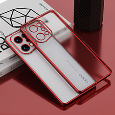 Coque Ultra Fine TPU Souple Housse Etui Transparente H05 pour Oppo Find X5 Pro 5G Rouge