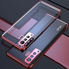Coque Ultra Fine TPU Souple Housse Etui Transparente H05 pour Vivo X50 5G Rouge