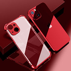 Coque Ultra Fine TPU Souple Housse Etui Transparente H06 pour Apple iPhone 15 Plus Rouge