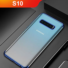 Coque Ultra Fine TPU Souple Housse Etui Transparente H07 pour Samsung Galaxy S10 5G Bleu