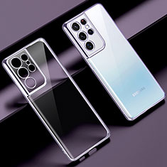 Coque Ultra Fine TPU Souple Housse Etui Transparente H08 pour Samsung Galaxy S21 Ultra 5G Violet