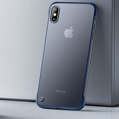 Coque Ultra Fine TPU Souple Housse Etui Transparente HT01 pour Apple iPhone Xs Bleu