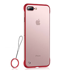 Coque Ultra Fine TPU Souple Housse Etui Transparente HT02 pour Apple iPhone 7 Plus Rouge