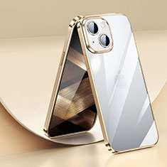 Coque Ultra Fine TPU Souple Housse Etui Transparente LD2 pour Apple iPhone 15 Or