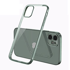 Coque Ultra Fine TPU Souple Housse Etui Transparente N01 pour Apple iPhone 12 Vert Nuit