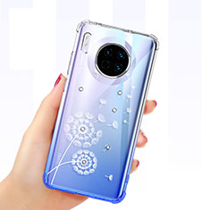 Coque Ultra Fine TPU Souple Housse Etui Transparente Papillon pour Huawei Mate 30 Pro Blanc