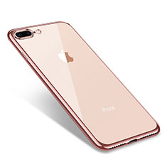 Coque Ultra Fine TPU Souple Housse Etui Transparente Q06 pour Apple iPhone 7 Plus Or Rose