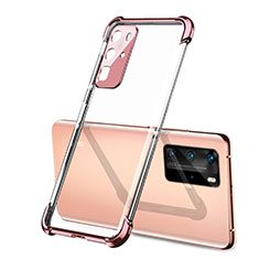 Coque Ultra Fine TPU Souple Housse Etui Transparente S01 pour Huawei P40 Pro Or Rose