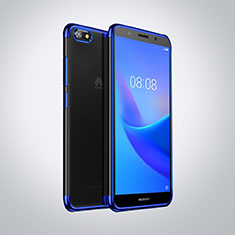 Coque Ultra Fine TPU Souple Housse Etui Transparente S01 pour Huawei Y5 Prime (2018) Bleu
