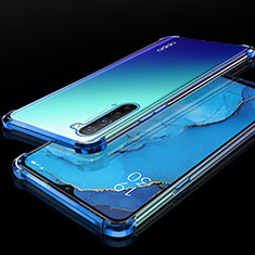 Coque Ultra Fine TPU Souple Housse Etui Transparente S01 pour Oppo F15 Bleu