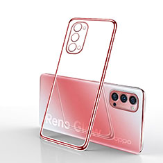 Coque Ultra Fine TPU Souple Housse Etui Transparente S01 pour Oppo Reno4 5G Rouge