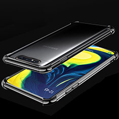 Coque Ultra Fine TPU Souple Housse Etui Transparente S01 pour Samsung Galaxy A80 Noir