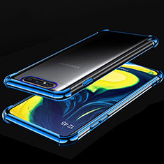 Coque Ultra Fine TPU Souple Housse Etui Transparente S01 pour Samsung Galaxy A90 4G Bleu