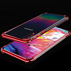 Coque Ultra Fine TPU Souple Housse Etui Transparente S01 pour Samsung Galaxy A90 5G Rouge