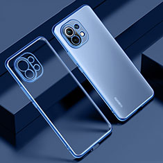 Coque Ultra Fine TPU Souple Housse Etui Transparente S02 pour Xiaomi Mi 11 5G Bleu