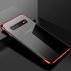 Coque Ultra Fine TPU Souple Housse Etui Transparente S03 pour Samsung Galaxy S10 Plus Rouge