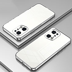 Coque Ultra Fine TPU Souple Housse Etui Transparente SY1 pour Oppo Find X5 Pro 5G Argent