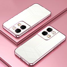 Coque Ultra Fine TPU Souple Housse Etui Transparente SY1 pour Oppo Reno9 Pro 5G Or Rose