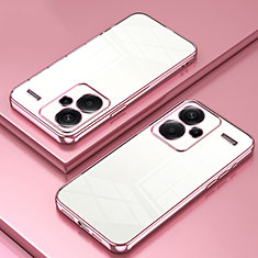 Coque Ultra Fine TPU Souple Housse Etui Transparente SY1 pour Xiaomi Redmi Note 13 Pro+ Plus 5G Or Rose