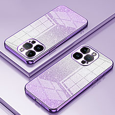 Coque Ultra Fine TPU Souple Housse Etui Transparente SY2 pour Apple iPhone 15 Pro Violet