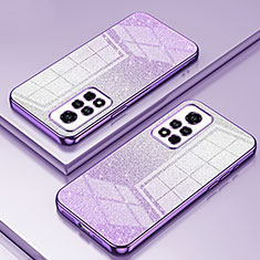 Coque Ultra Fine TPU Souple Housse Etui Transparente SY2 pour Huawei Honor V40 5G Violet