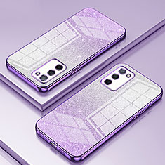 Coque Ultra Fine TPU Souple Housse Etui Transparente SY2 pour Oppo A55 5G Violet