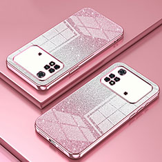 Coque Ultra Fine TPU Souple Housse Etui Transparente SY2 pour Xiaomi Poco M4 Pro 4G Or Rose