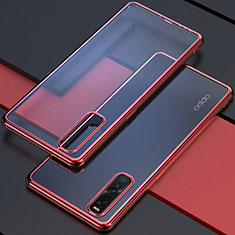 Coque Ultra Fine TPU Souple Housse Etui Transparente U01 pour Oppo Find X2 Pro Rouge