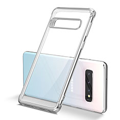 Coque Ultra Fine TPU Souple Housse Etui Transparente U01 pour Samsung Galaxy S10 Argent