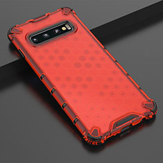 Coque Ultra Fine TPU Souple Housse Etui Transparente U04 pour Samsung Galaxy S10 Plus Rouge