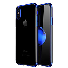 Coque Ultra Fine TPU Souple Housse Etui Transparente V02 pour Apple iPhone Xs Bleu