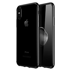 Coque Ultra Fine TPU Souple Housse Etui Transparente V02 pour Apple iPhone Xs Noir