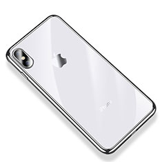 Coque Ultra Fine TPU Souple Housse Etui Transparente V03 pour Apple iPhone Xs Argent