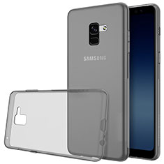 Coque Ultra Fine TPU Souple Transparente T02 pour Samsung Galaxy A8+ A8 Plus (2018) A730F Gris