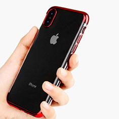 Coque Ultra Fine TPU Souple Transparente V11 pour Apple iPhone Xs Max Rouge