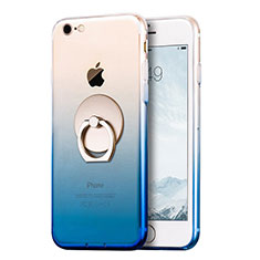 Coque Ultra Fine Transparente Souple Degrade et Support Bague Anneau pour Apple iPhone 7 Bleu