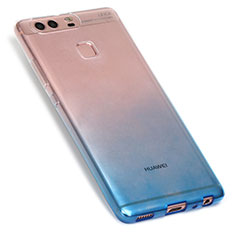 Coque Ultra Fine Transparente Souple Degrade G01 pour Huawei P9 Bleu