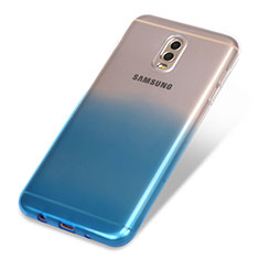 Coque Ultra Fine Transparente Souple Degrade pour Samsung Galaxy J7 Plus Bleu