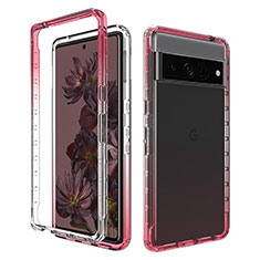 Coque Ultra Fine Transparente Souple Housse Etui 360 Degres Avant et Arriere Degrade JX1 pour Google Pixel 7 Pro 5G Rouge