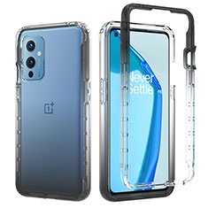 Coque Ultra Fine Transparente Souple Housse Etui 360 Degres Avant et Arriere Degrade JX1 pour OnePlus 9 5G Gris Fonce