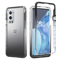 Coque Ultra Fine Transparente Souple Housse Etui 360 Degres Avant et Arriere Degrade JX1 pour OnePlus 9 Pro 5G Gris Fonce