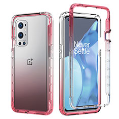 Coque Ultra Fine Transparente Souple Housse Etui 360 Degres Avant et Arriere Degrade JX1 pour OnePlus 9 Pro 5G Rouge