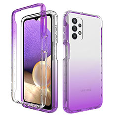 Coque Ultra Fine Transparente Souple Housse Etui 360 Degres Avant et Arriere Degrade JX1 pour Samsung Galaxy A32 4G Violet